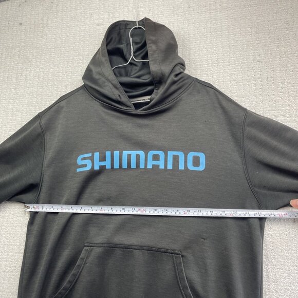 Shimano Cycling / Fishing Outdoors Athletic Hoodie Men Sz L Black w/ Blue Logo** - Picture 9 of 16